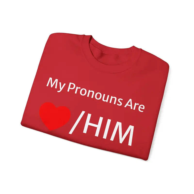 Him And My Pronouns Are Him Sweatshirt, Couples Sweater, Valentine Gift