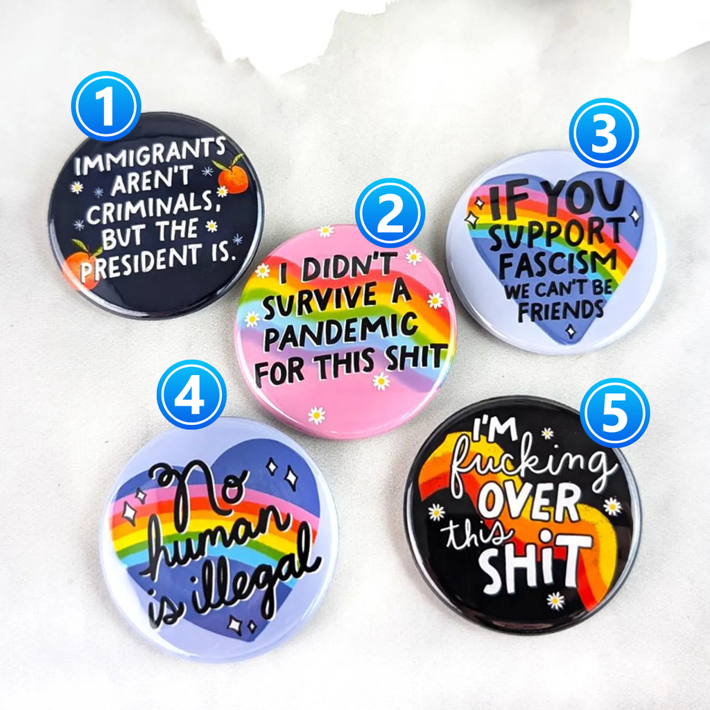 No Human Is Illegal Pinback Button, Social Justice Equality Button