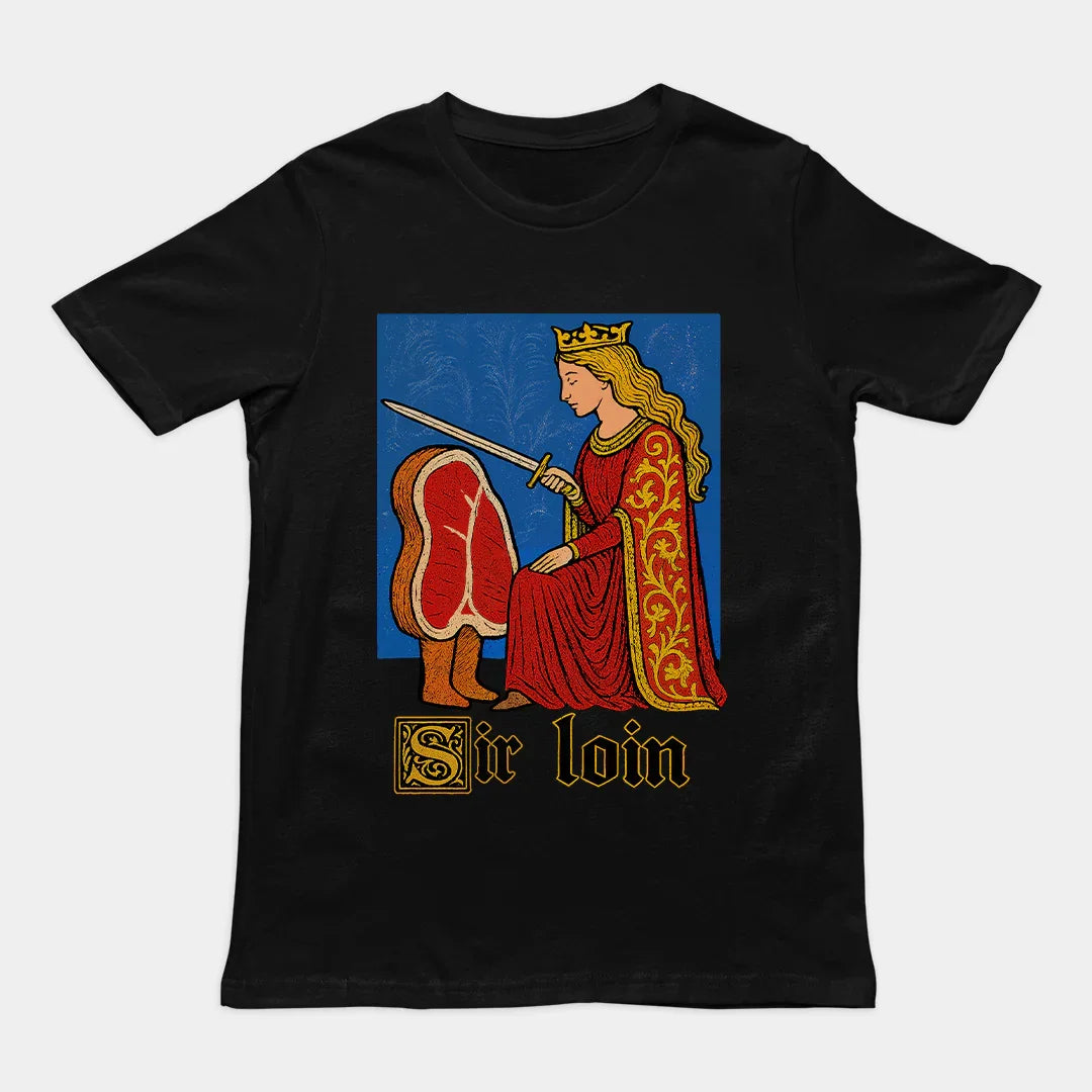 Sir Loin Vintage Style Illustration Shirt, Food Parody Tee