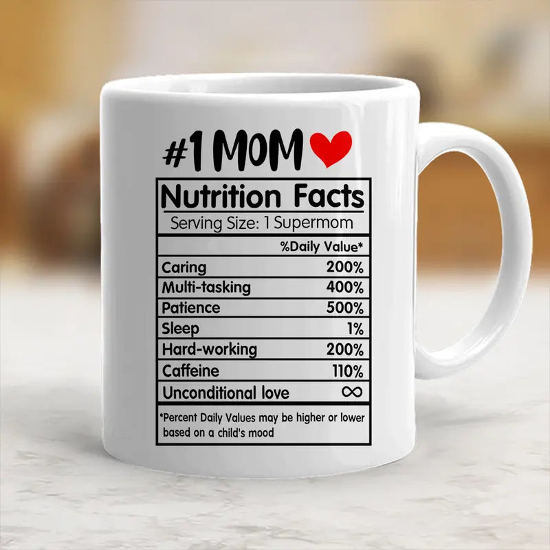 Nutrition Facts Mug, Best Mom Ever Coffee Mug