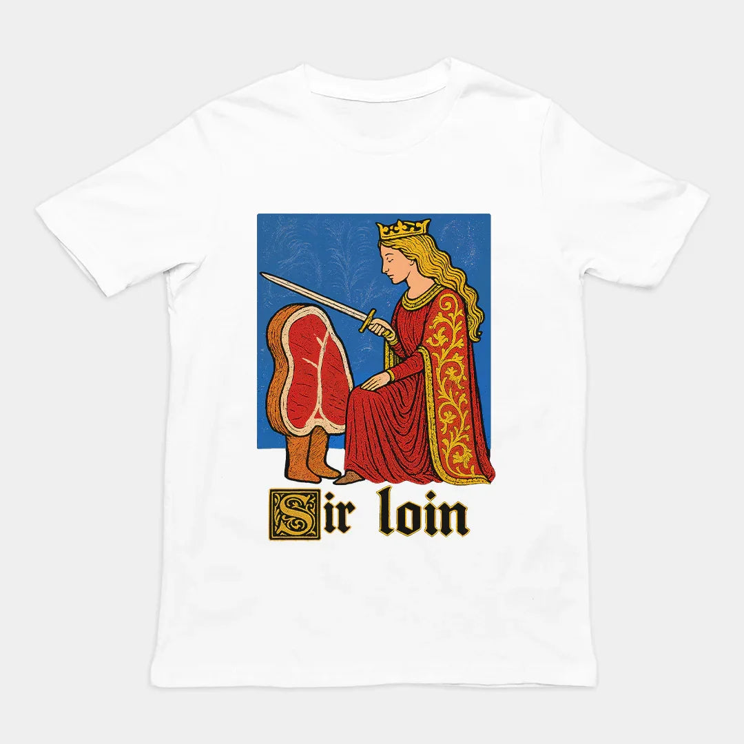 Sir Loin Vintage Style Illustration Shirt, Food Parody Tee