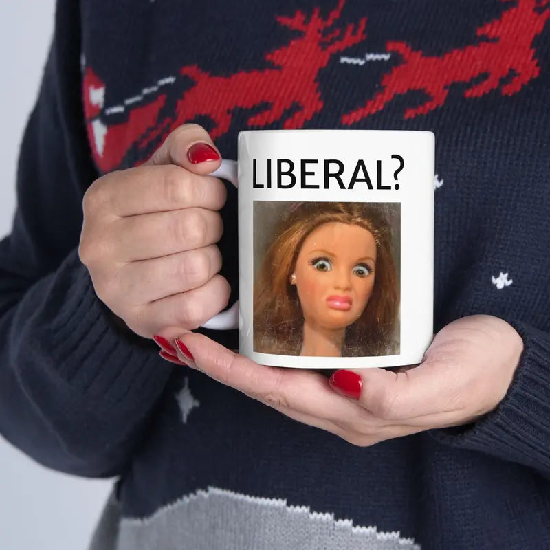 Funny Barb Lib Mug, Sarcastic Reaction Coffee Cup