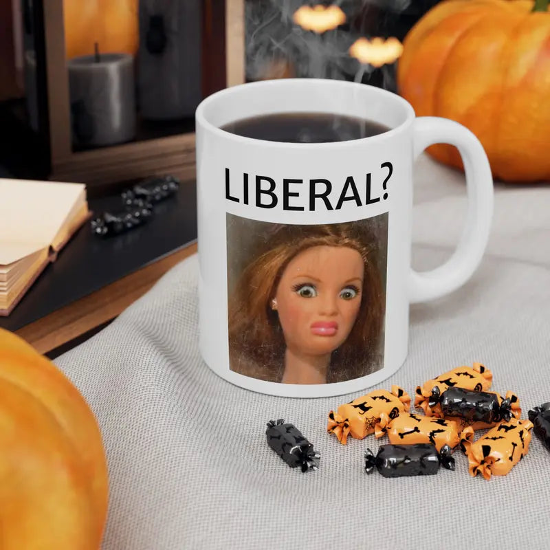 Funny Barb Lib Mug, Sarcastic Reaction Coffee Cup