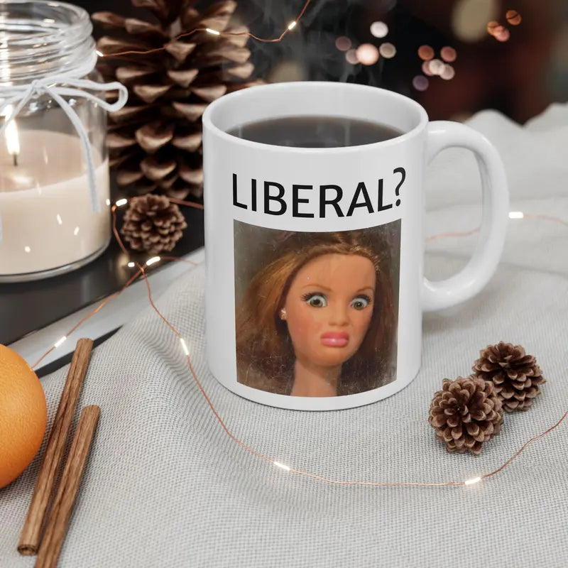 Funny Barb Lib Mug, Sarcastic Reaction Coffee Cup
