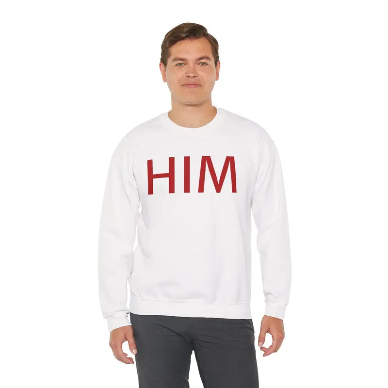 Him And My Pronouns Are Him Sweatshirt, Couples Sweater, Valentine Gift
