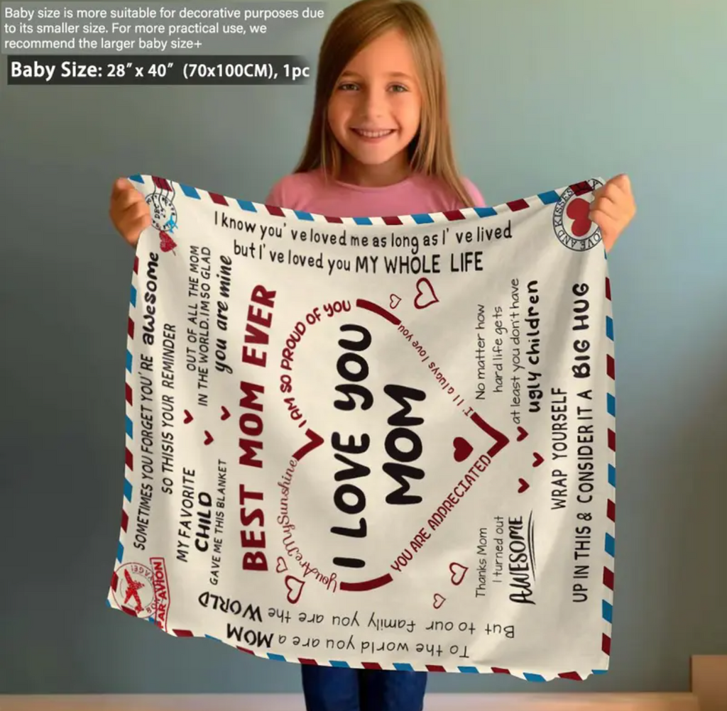 Letter To Mom Lightweight Washed Blanket Soft Warm Throw Gift For Mom