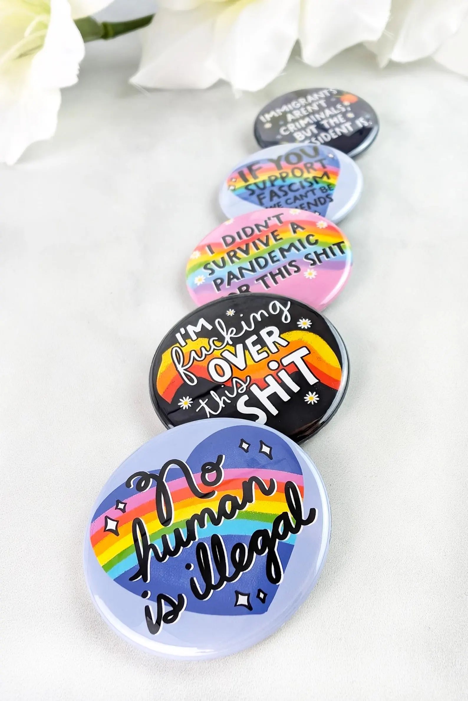 No Human Is Illegal Pinback Button, Social Justice Equality Button