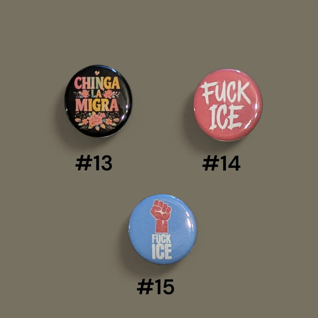 Chinga La Migra Pinback Buttons, Social Justice Activism Buttons