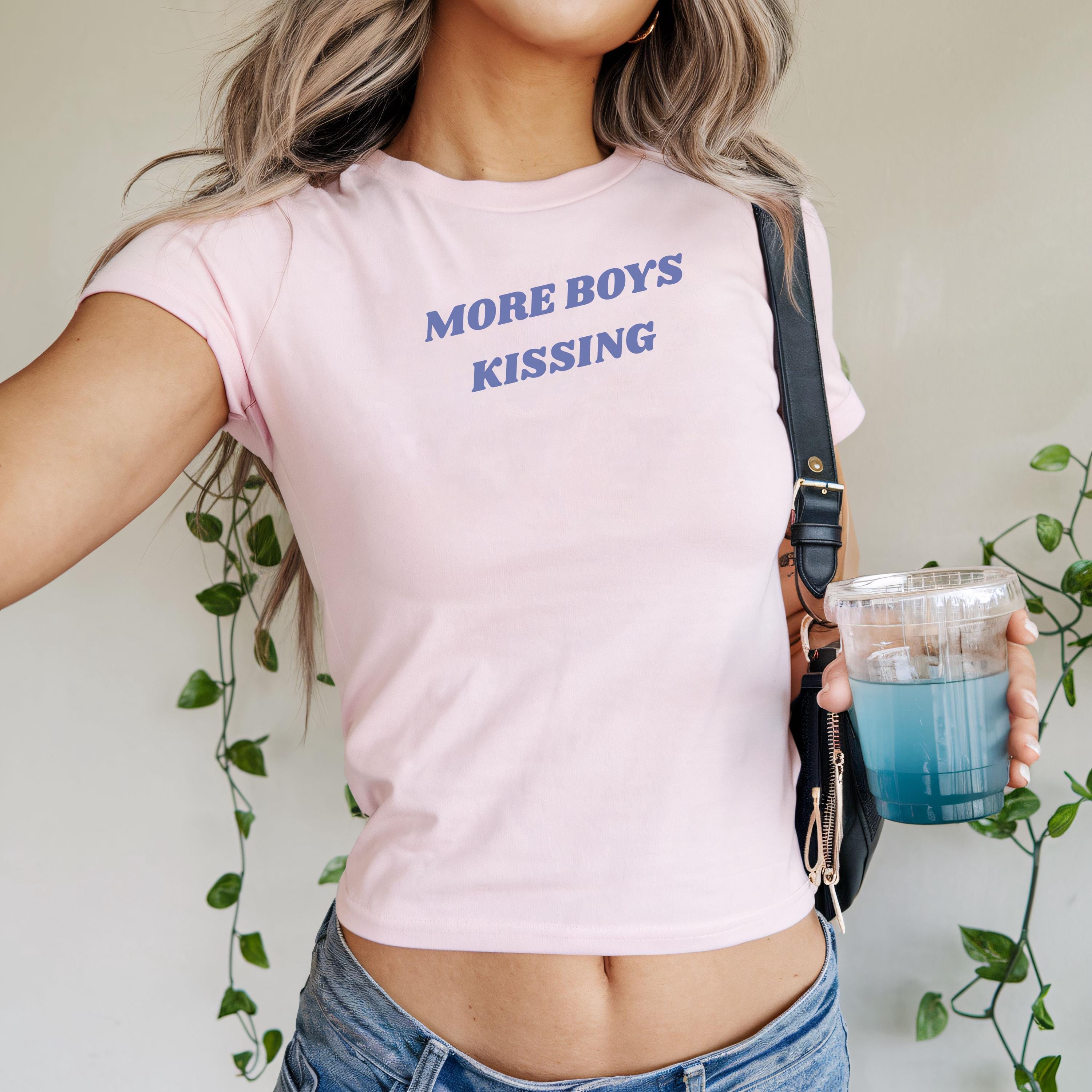 More Boys Kissing Baby Tee, Hockey Romance Shirt
