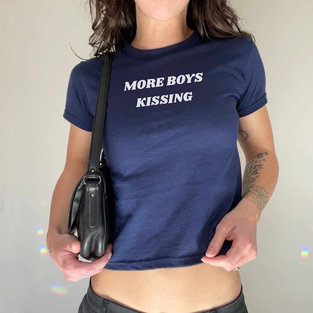 More Boys Kissing Baby Tee, Hockey Romance Shirt