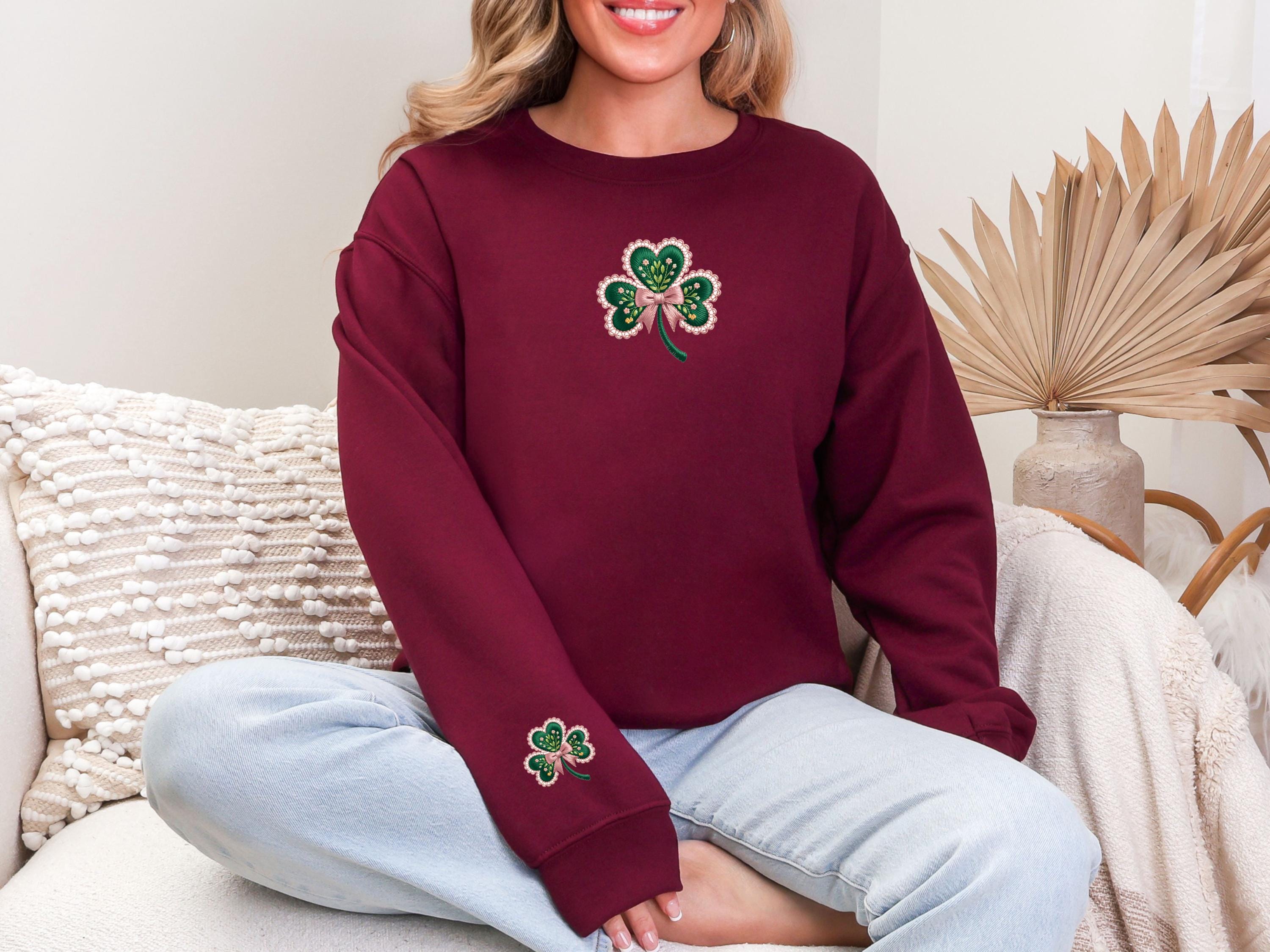 St. Patrick’s Day Shamrock Sweatshirt, Coquette Irish Tshirt