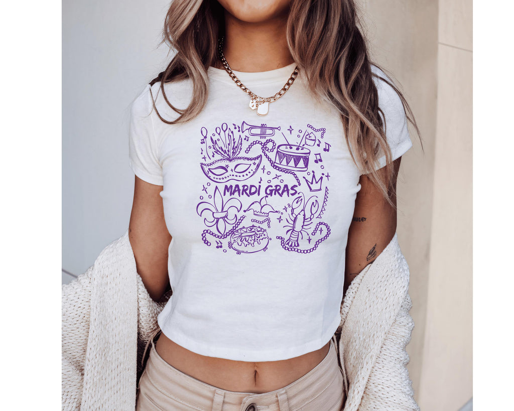 Mardi Gras Baby Tee, Throw Me Something Women’s Shirt