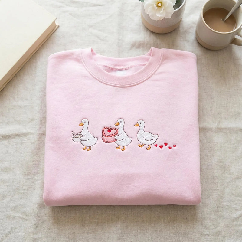 Goose Embroidered Sweatshirt, Silly Goose Embroidered