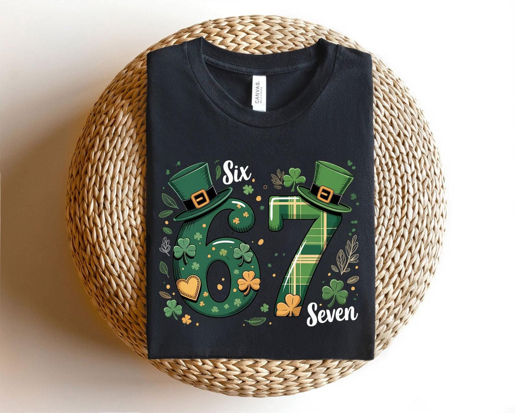 Funny 6 7 Shamrocks Shirt, Six Seven Meme St. Patrick’s Day Tee