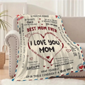 Letter To Mom Lightweight Washed Blanket Soft Warm Throw Gift For Mom